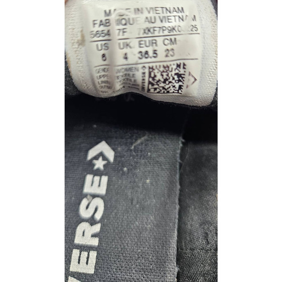 Converse All Star Black and White Logo Canvas Sneakers Shoes Size 6‎ Low Top - Picture 10 of 10